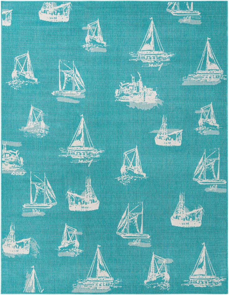 Detail image of 7' 10 x 10' Easy-Clean Coastal Indoor / Outdoor Rug