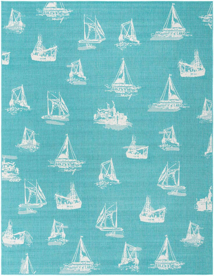 Detail image of 9' x 12' Easy-Clean Coastal Indoor / Outdoor Rug