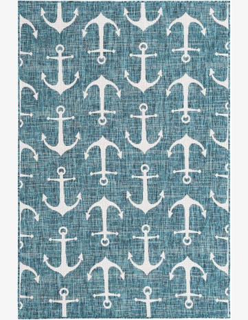 5' 3 x 8' Easy-Clean Coastal Indoor / Outdoor Rug