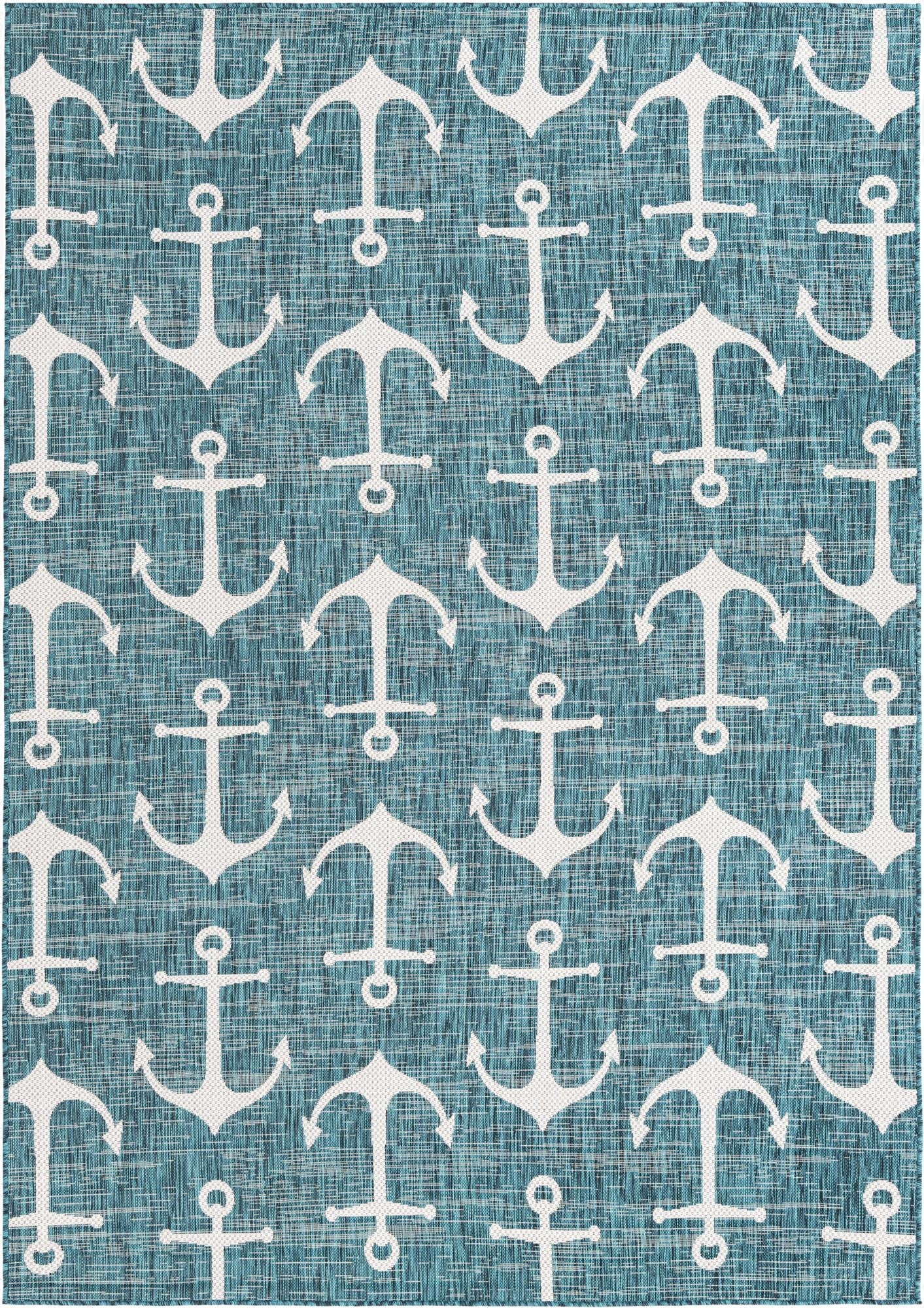 Primary image 7' x 10'  Washable Coastal Indoor / Outdoor Rug