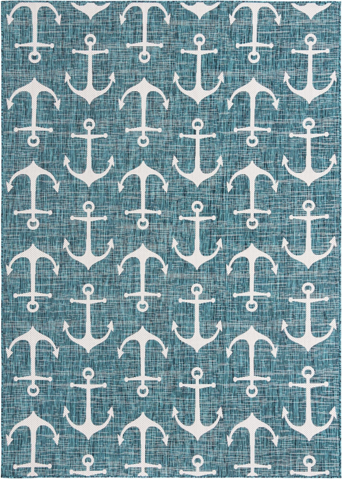 7' 10 x 11'  Washable Coastal Indoor / Outdoor Rug