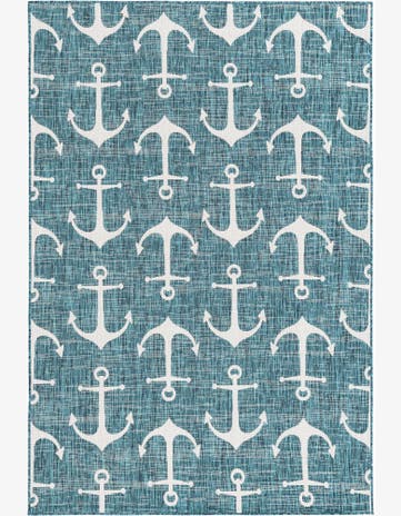 6' x 9' Easy-Clean Coastal Indoor / Outdoor Rug