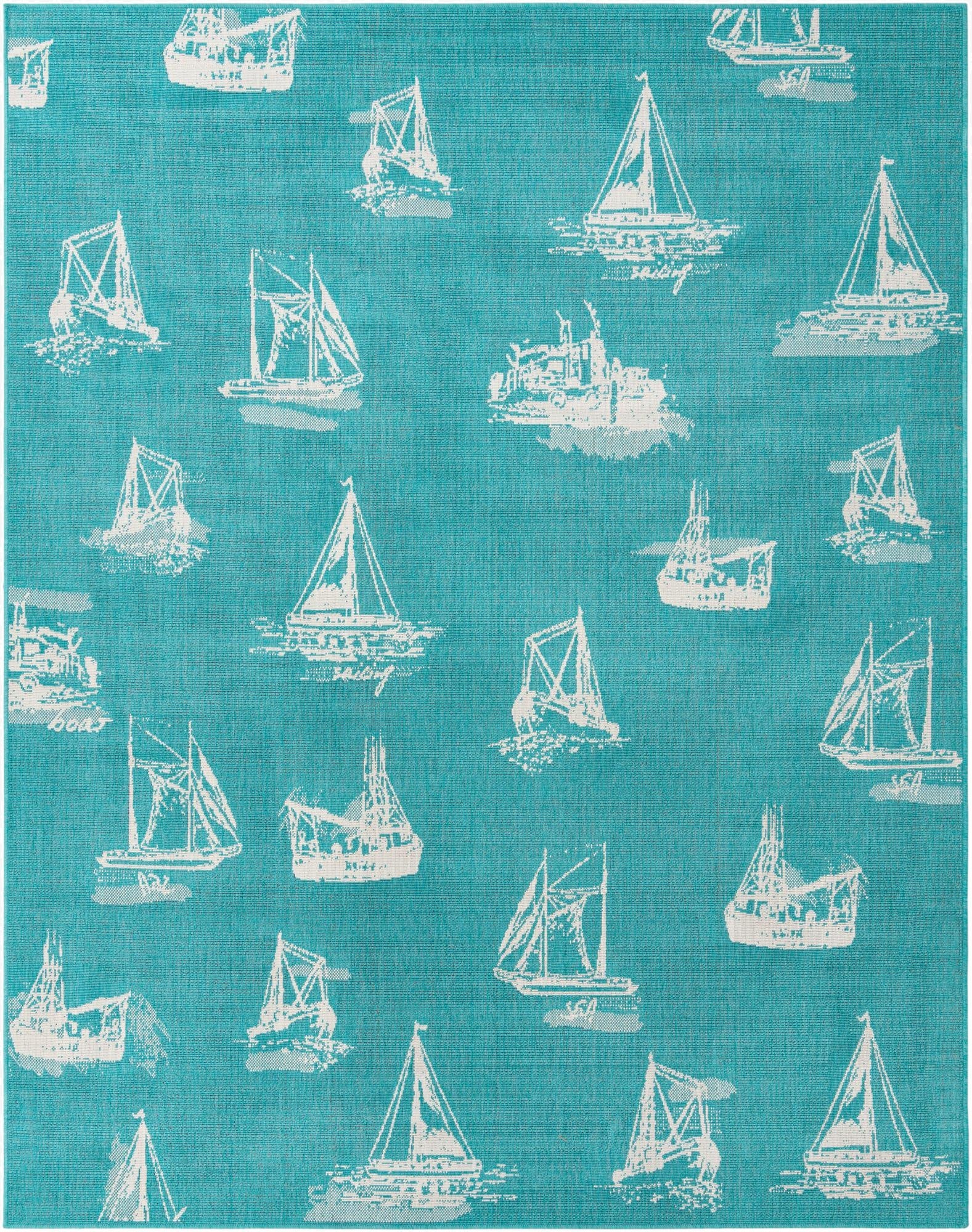 Primary image 7' 10 x 10'  Washable Coastal Indoor / Outdoor Rug