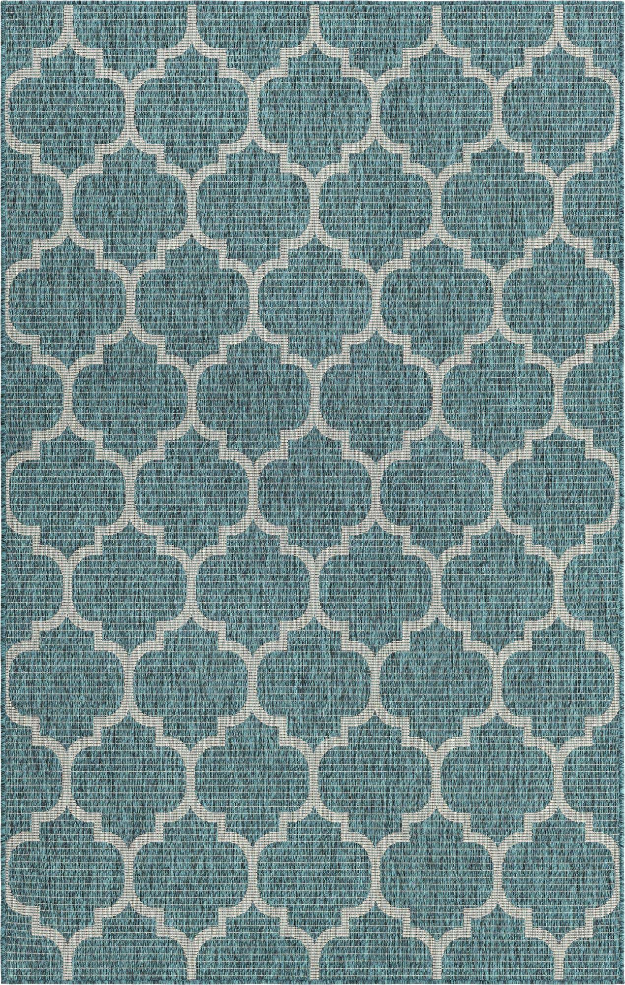 5' 3 x 8' Easy-Clean Lattice Indoor / Outdoor Rug