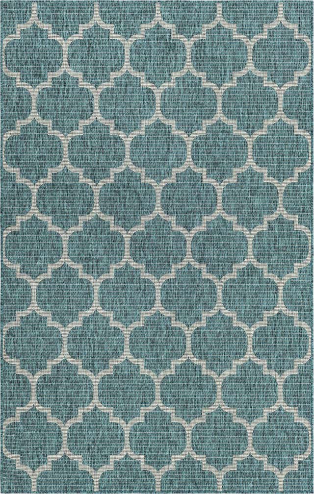 5' 3 x 8' Easy-Clean Lattice Indoor / Outdoor Rug