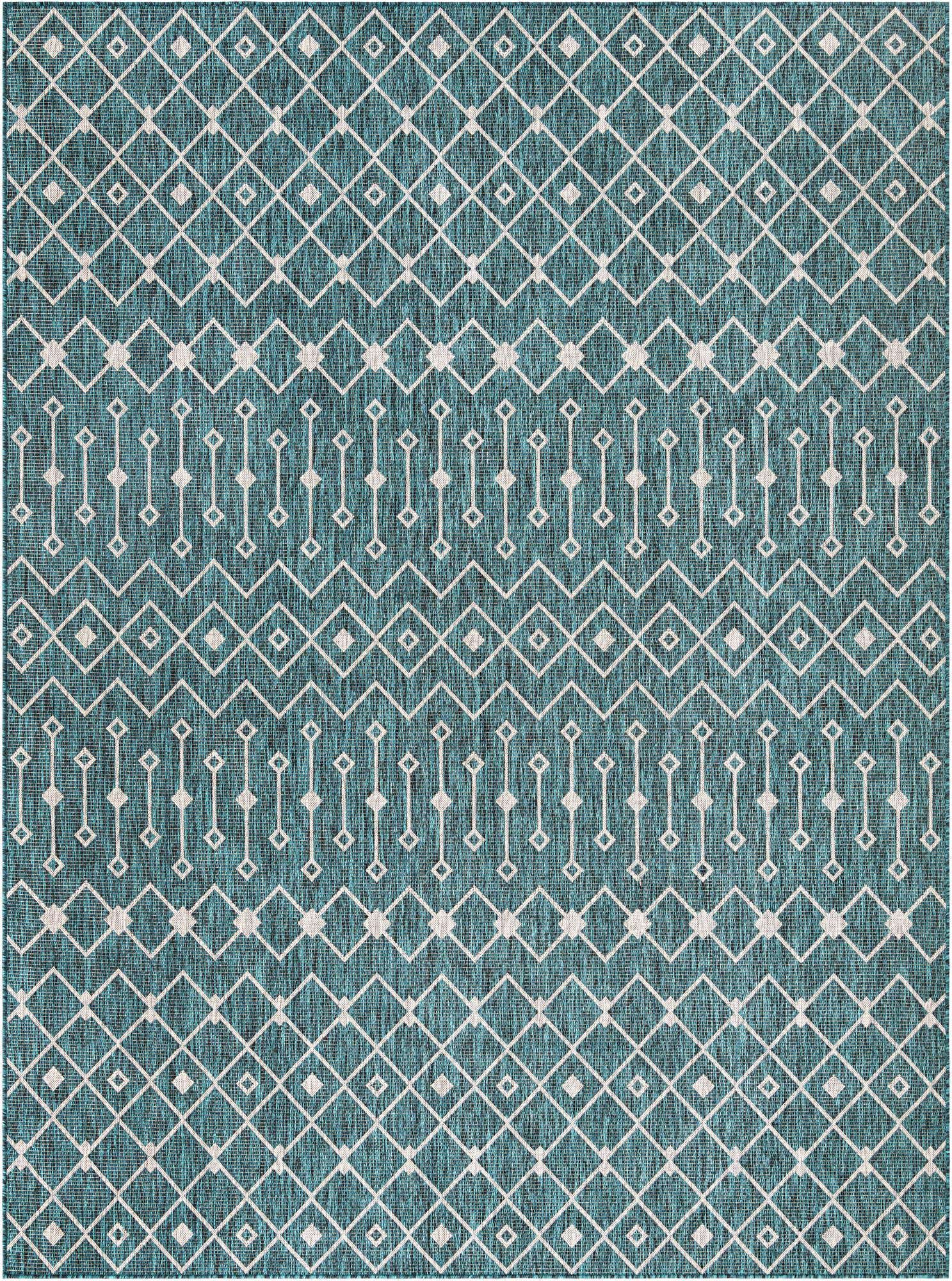 9' x 12' Easy-Clean Lattice Indoor / Outdoor Rug