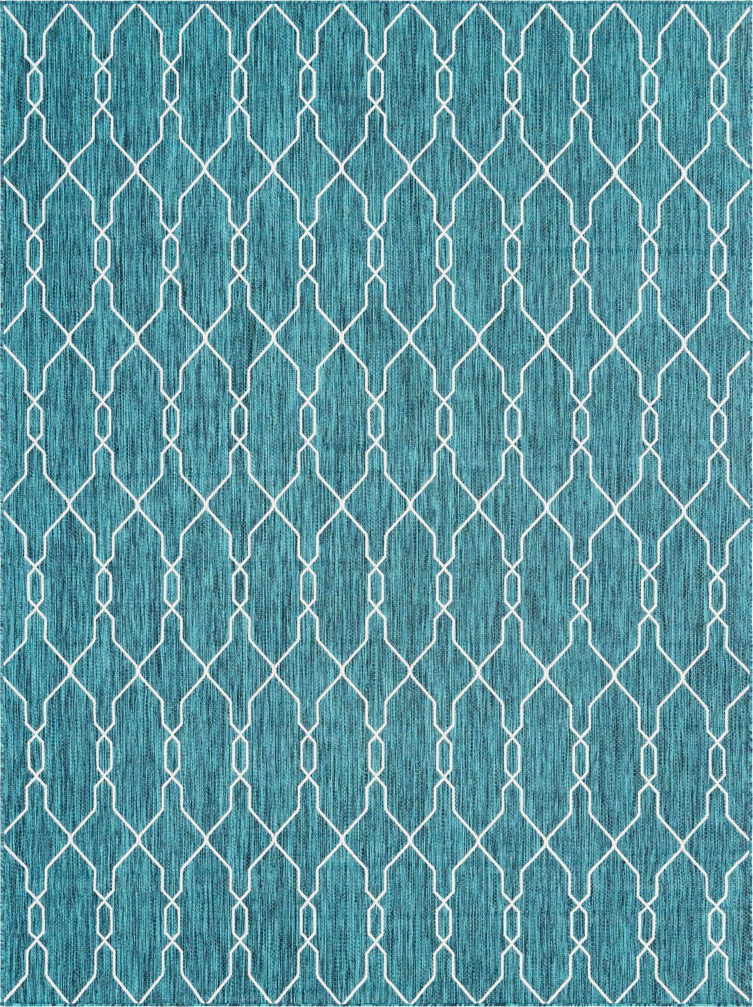 9' x 12' Easy-Clean Lattice Indoor / Outdoor Rug