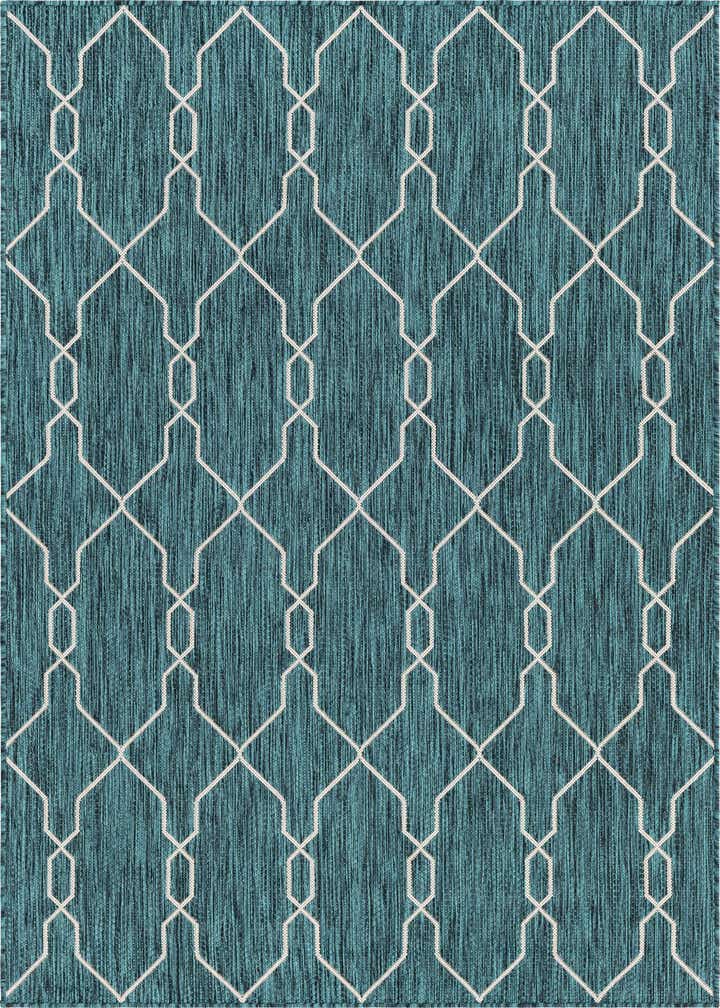 5' 3 x 8' Easy-Clean Lattice Indoor / Outdoor Rug