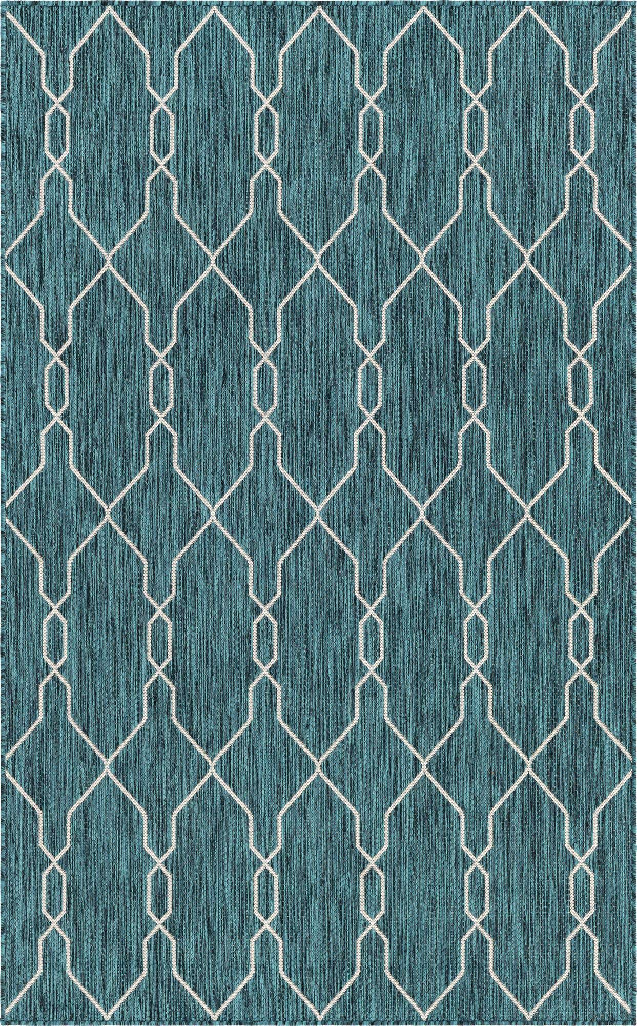5' 3 x 8' Easy-Clean Lattice Indoor / Outdoor Rug