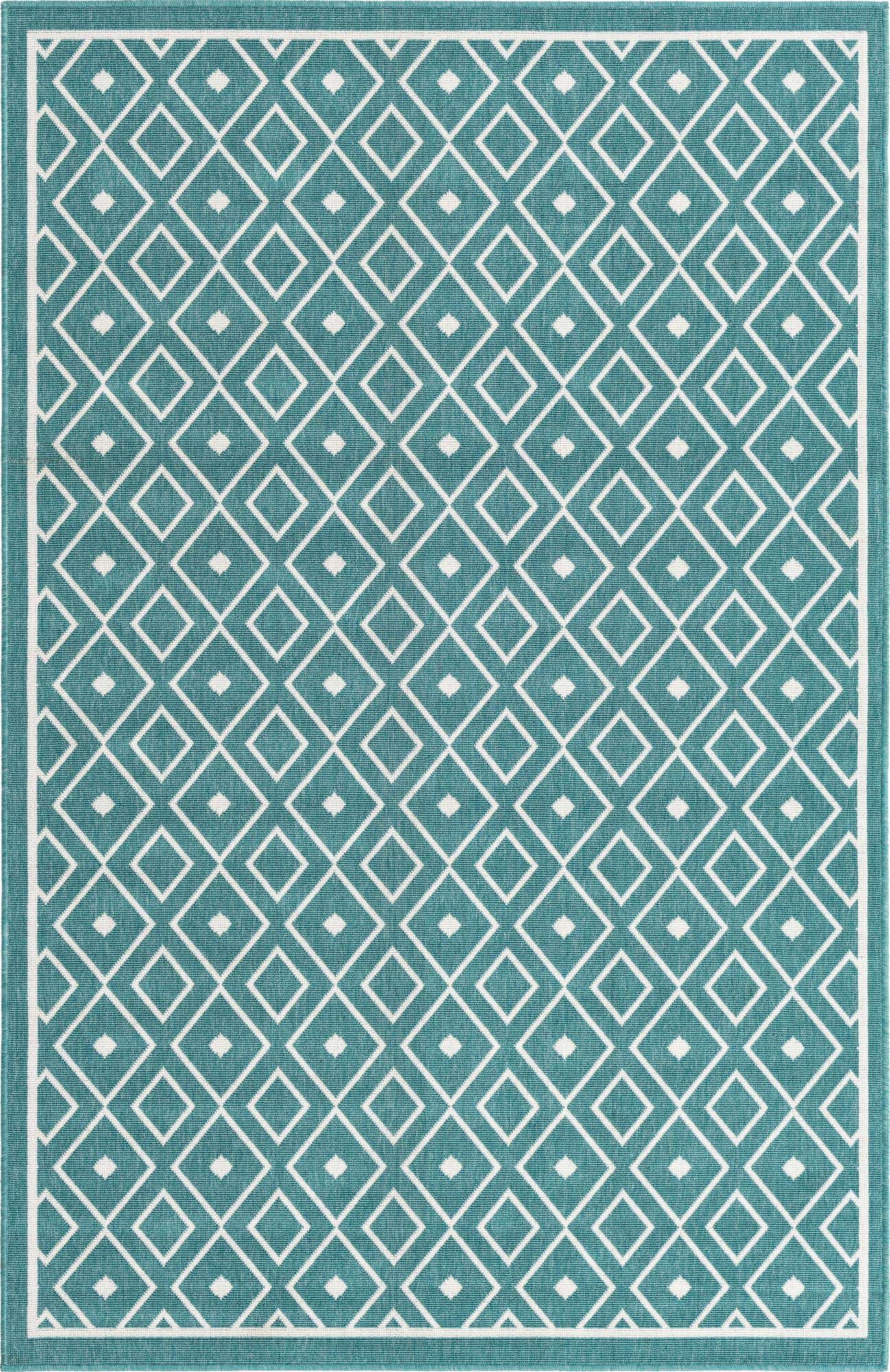 5' 3 x 8' Easy-Clean Lattice Indoor / Outdoor Rug