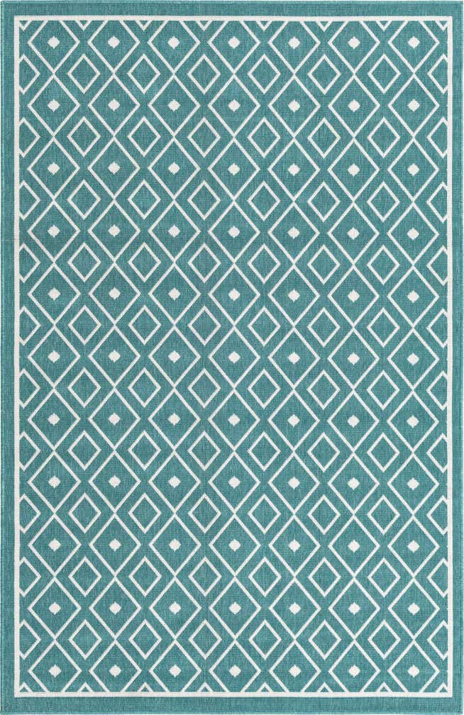 5' 3 x 8' Easy-Clean Lattice Indoor / Outdoor Rug
