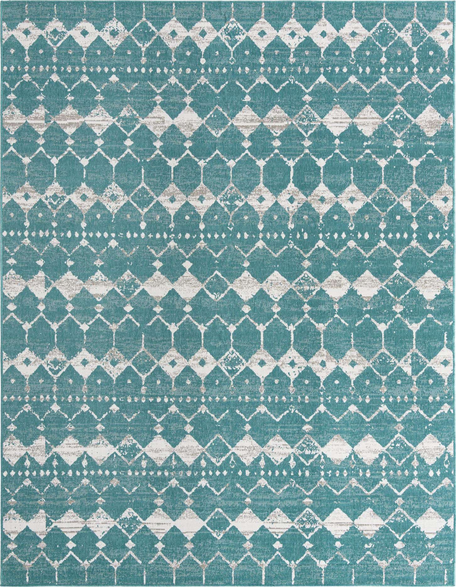 9' x 12' Easy-Clean Lattice Indoor / Outdoor Rug