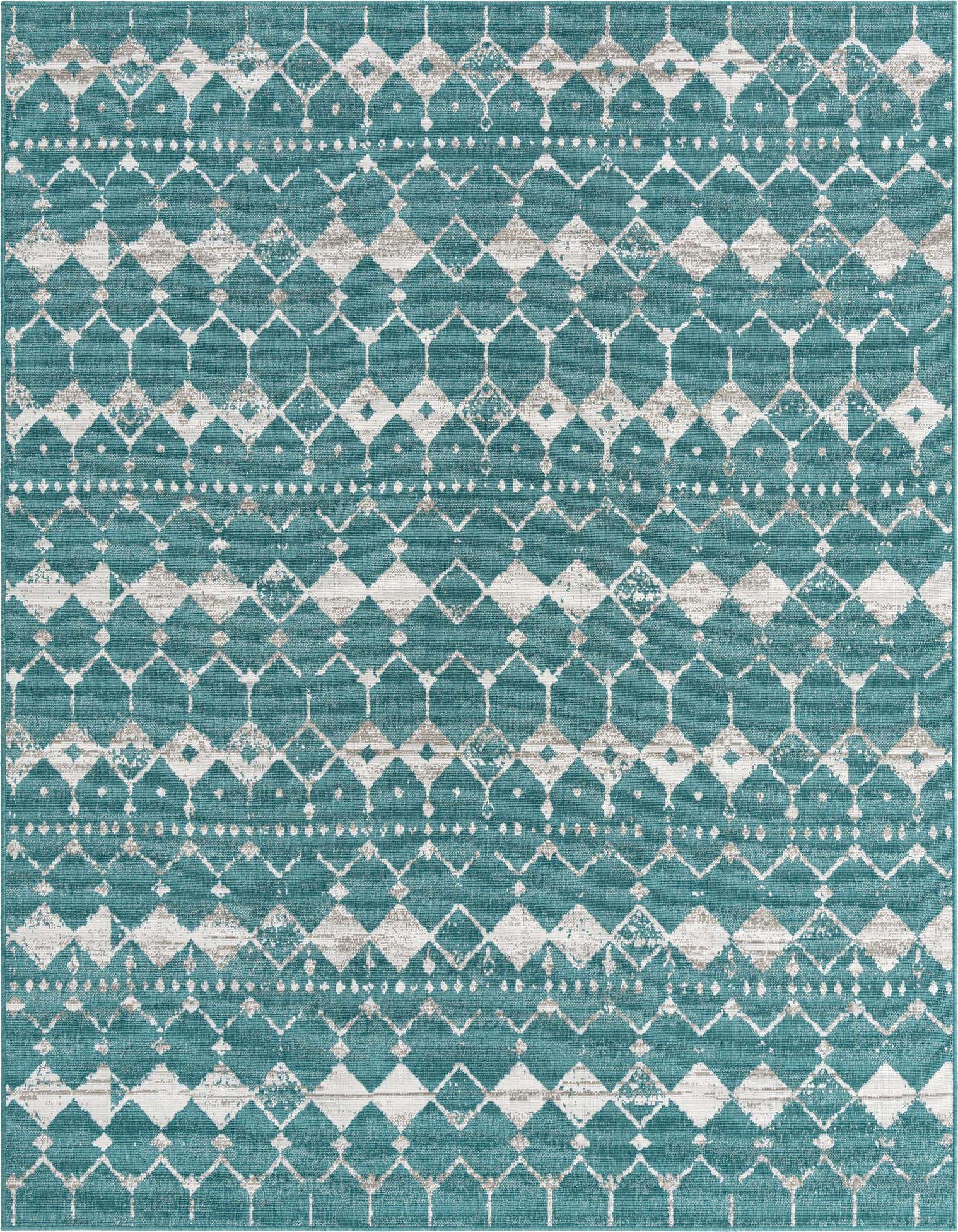7' 10 x 10' Easy-Clean Lattice Indoor / Outdoor Rug