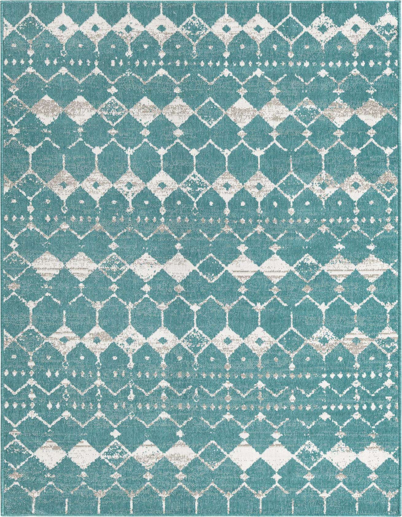5' 3 x 8' Easy-Clean Lattice Indoor / Outdoor Rug
