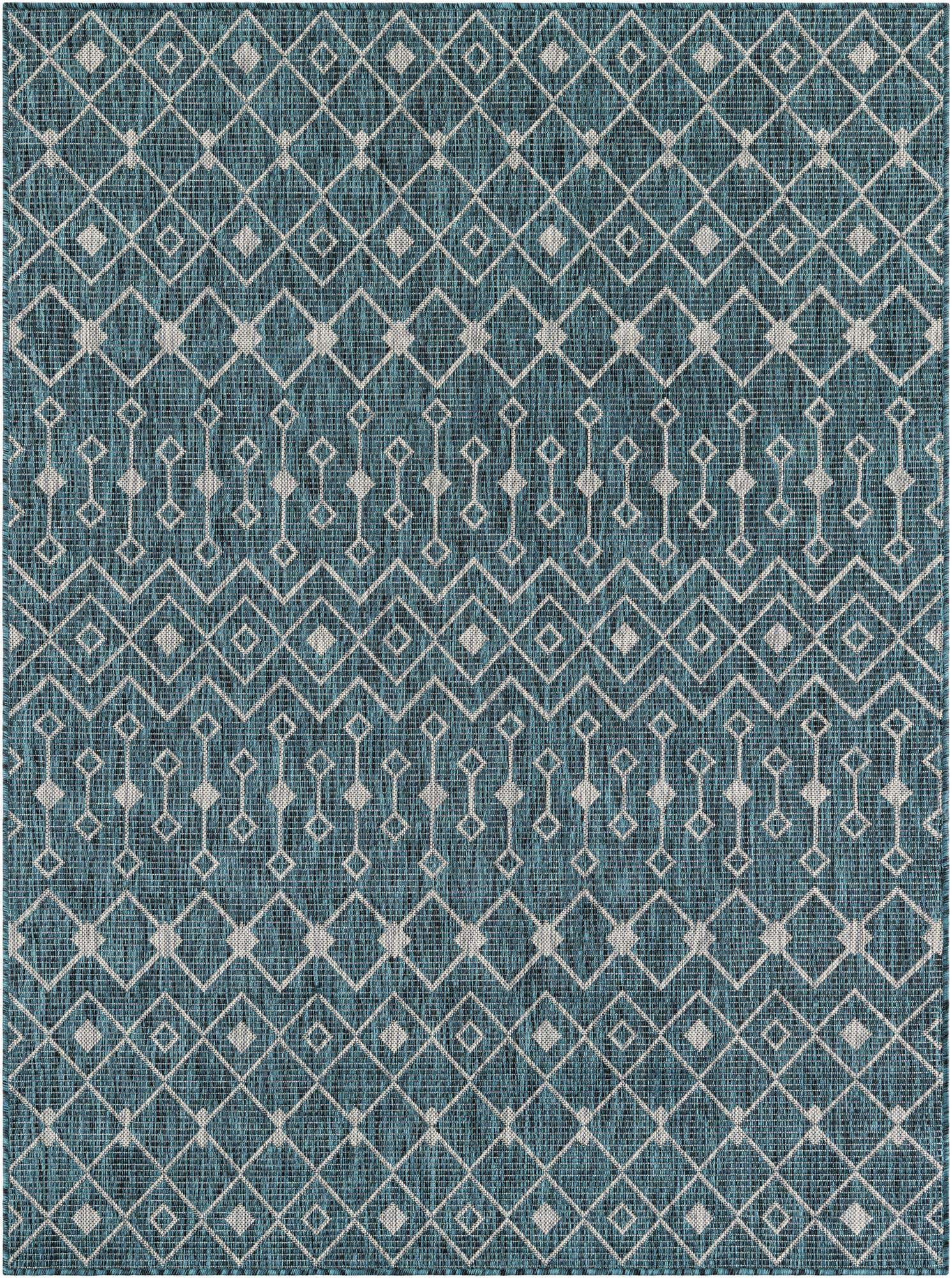 5' 3 x 7' Easy-Clean Lattice Indoor / Outdoor Rug