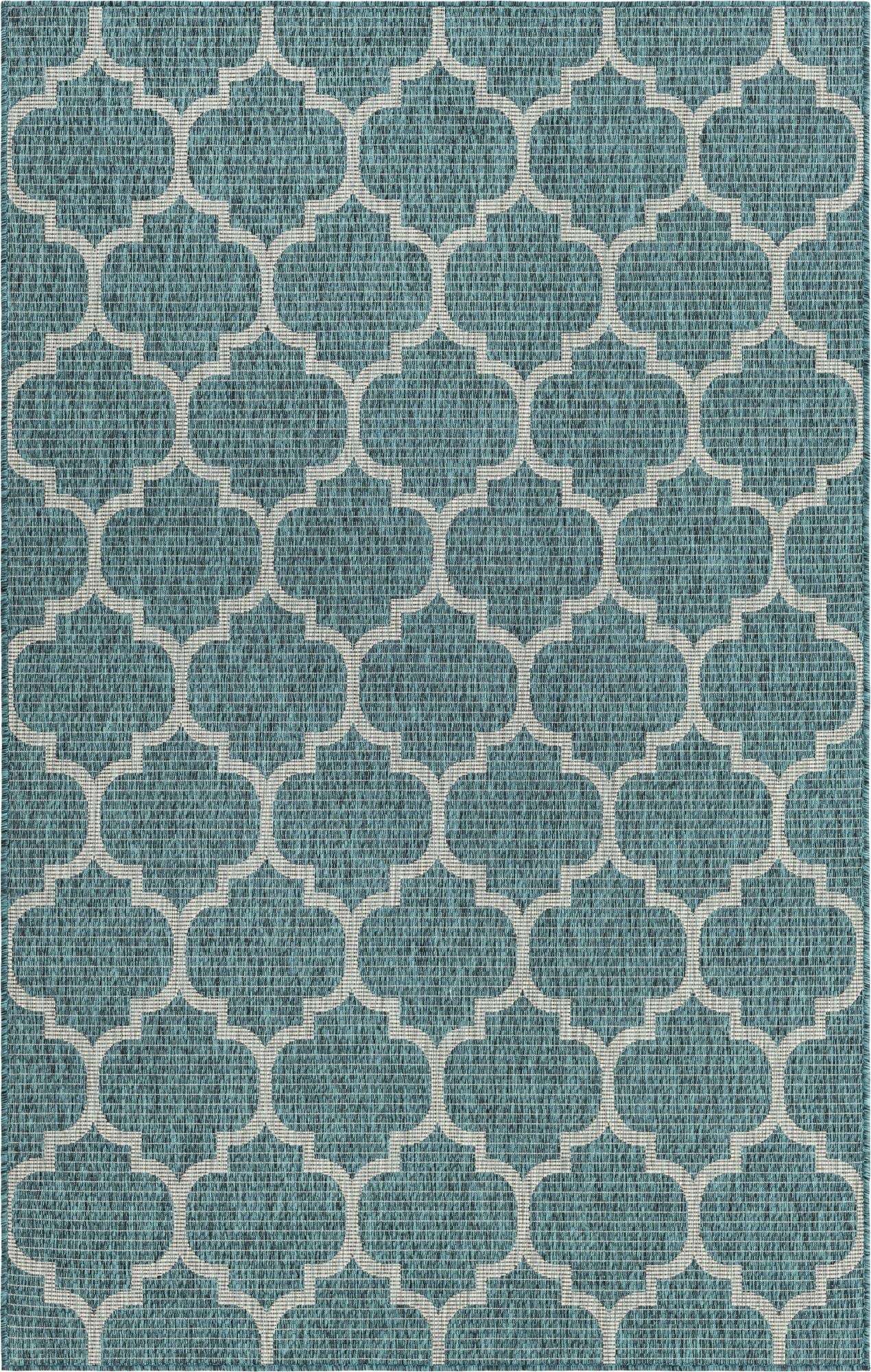 5' 3 x 8' Washable Lattice Indoor / Outdoor Rug