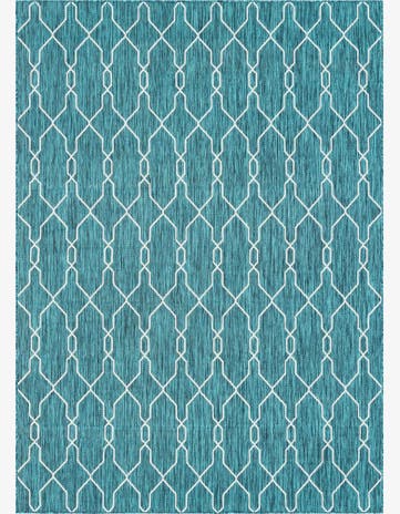 7' 10 x 11' Easy-Clean Lattice Indoor / Outdoor Rug