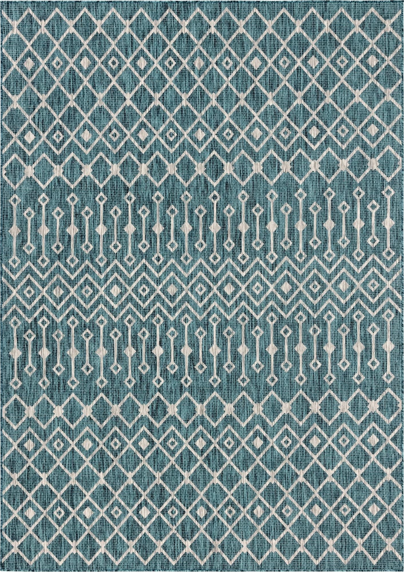 7' 10 x 11' Washable Lattice Indoor / Outdoor Rug
