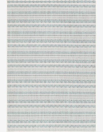 Teal Easy-Clean Ribbon Indoor / Outdoor Rug