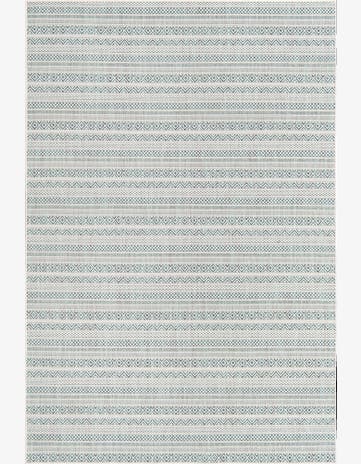 Teal Easy-Clean Ribbon Indoor / Outdoor Rug