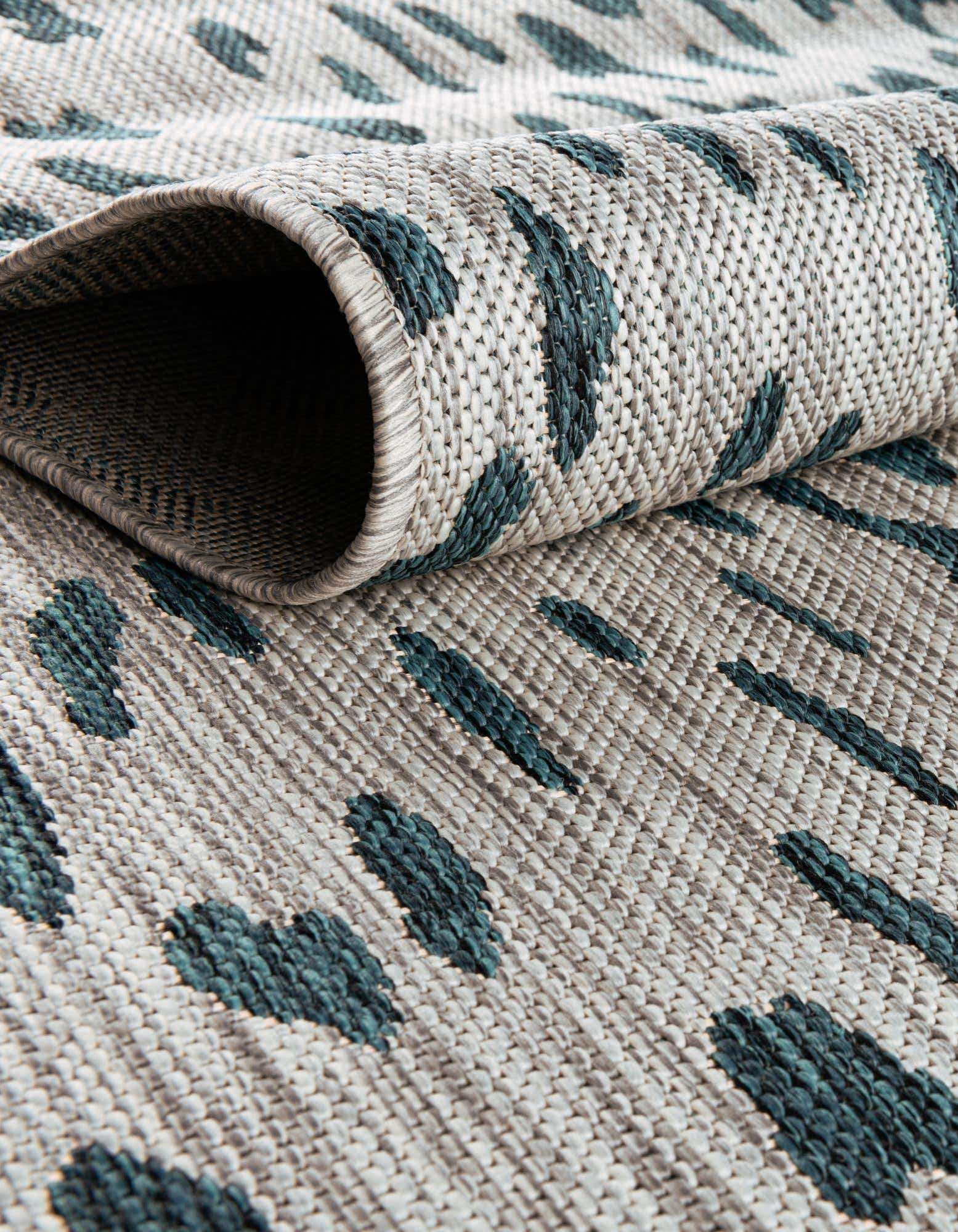 Custom Teal Easy-Clean Safari Indoor / Outdoor Rug
