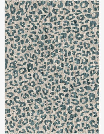 Teal Easy-Clean Safari Indoor / Outdoor Rug