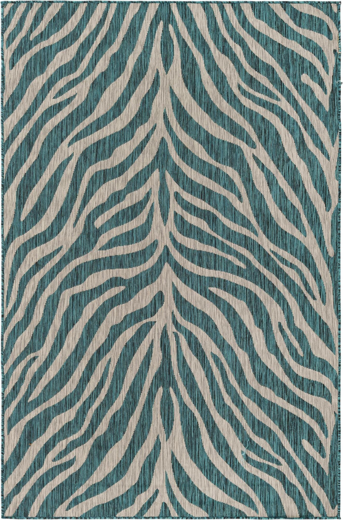 5' 3 x 8'  Washable Safari Indoor / Outdoor Rug