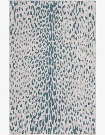 Teal Easy-Clean Safari Indoor / Outdoor Rug