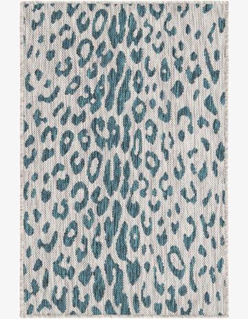 Teal Easy-Clean Safari Indoor / Outdoor Rug