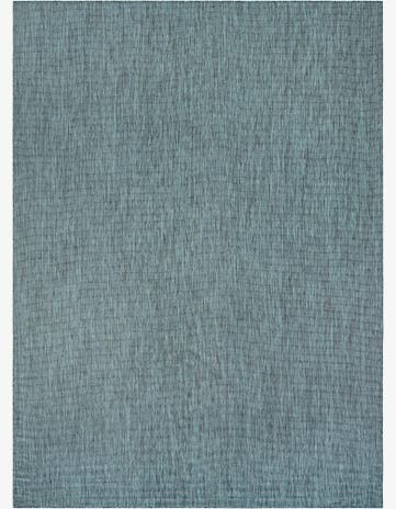 Teal Easy-Clean Solid Indoor / Outdoor Rug