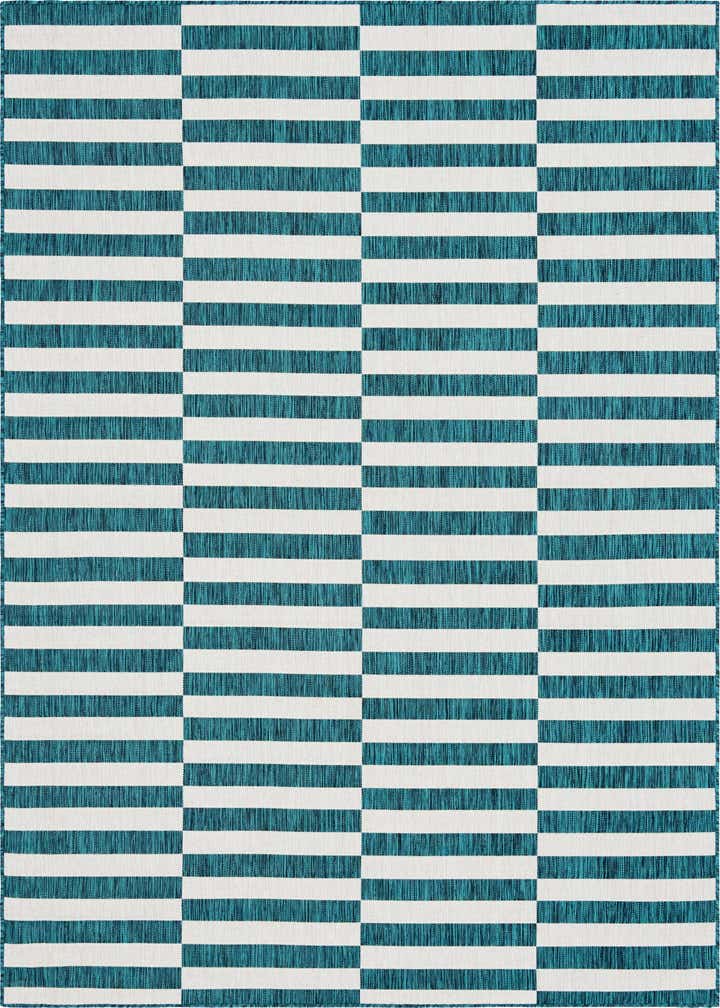 7' x 10' Easy-Clean Striped Indoor / Outdoor Rug