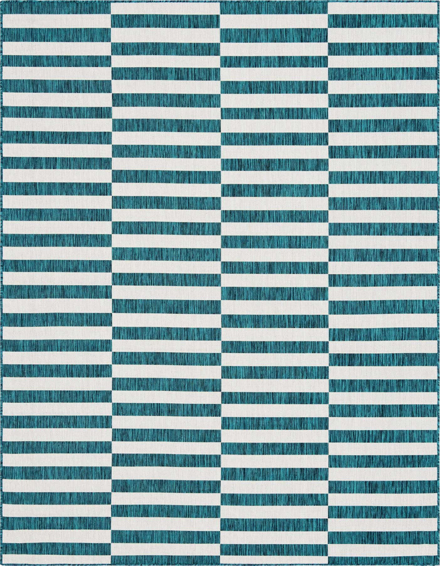7' x 10' Easy-Clean Striped Indoor / Outdoor Rug