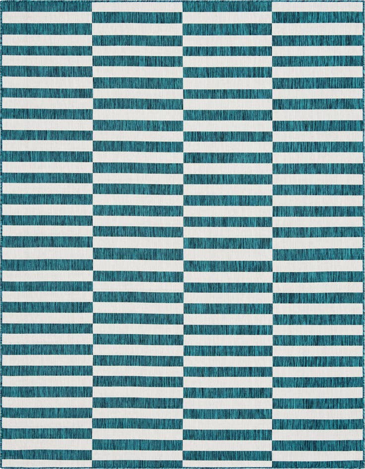 Detail image of 7' x 10' Easy-Clean Striped Indoor / Outdoor Rug