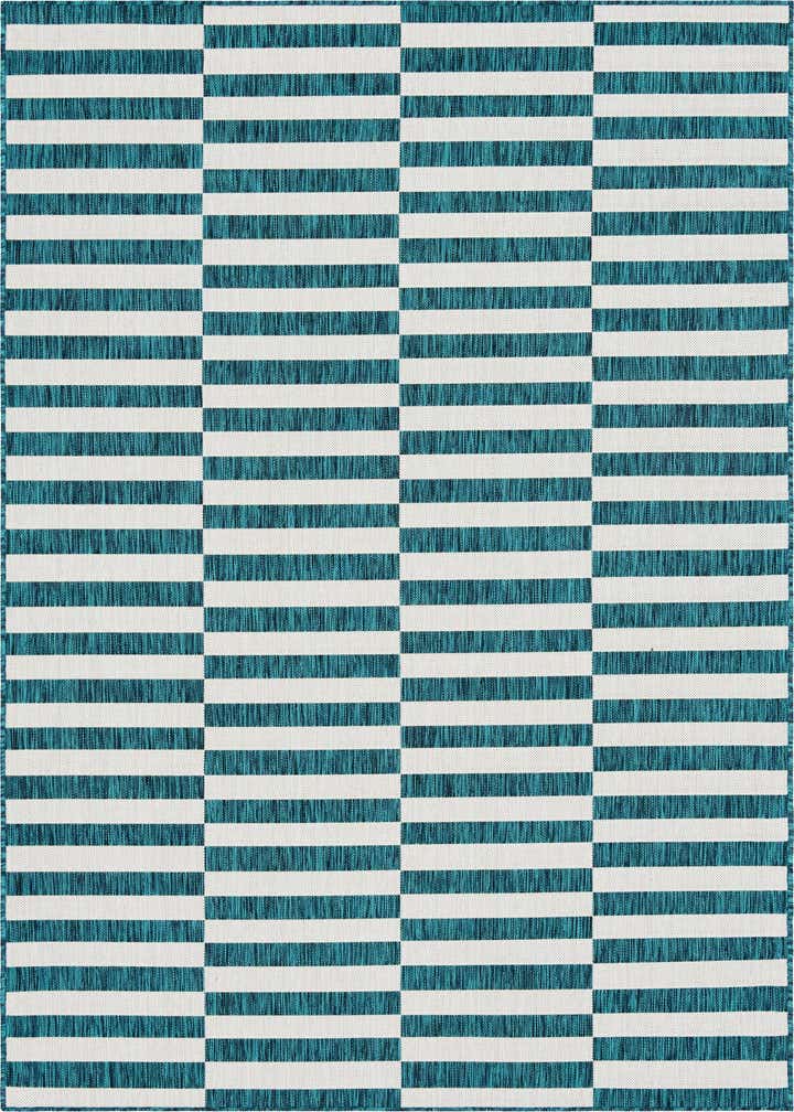 6' x 9' Easy-Clean Striped Indoor / Outdoor Rug