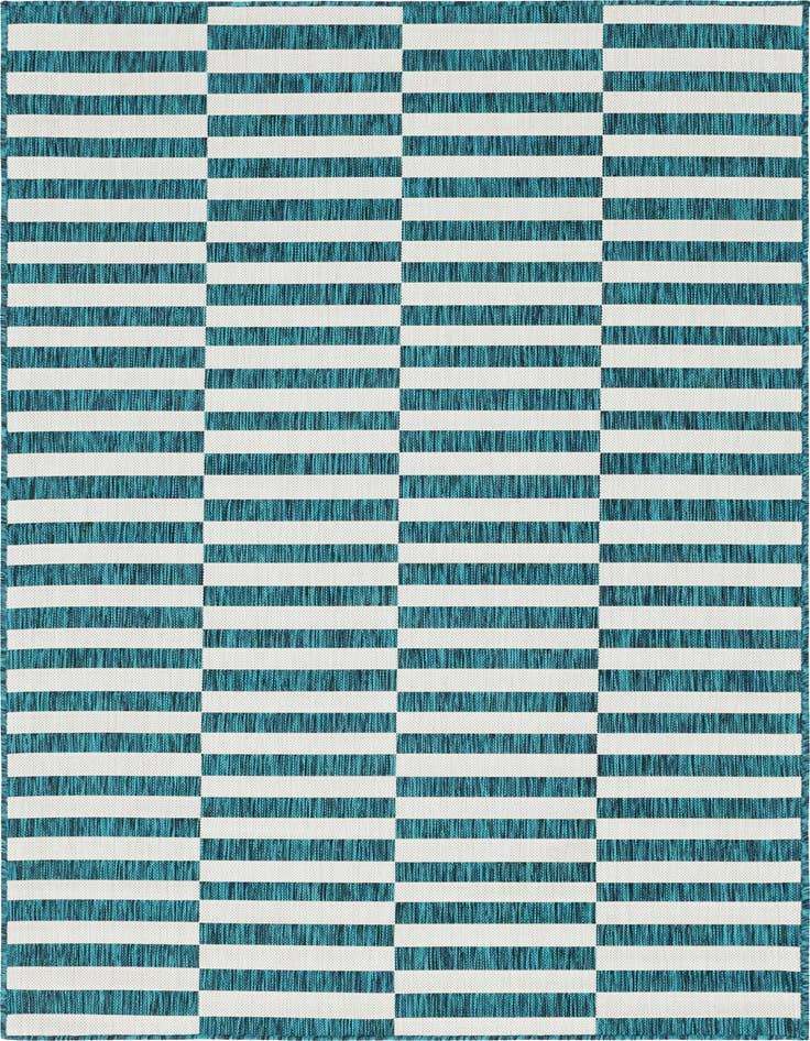Detail image of 5' 3 x 8' Easy-Clean Striped Indoor / Outdoor Rug