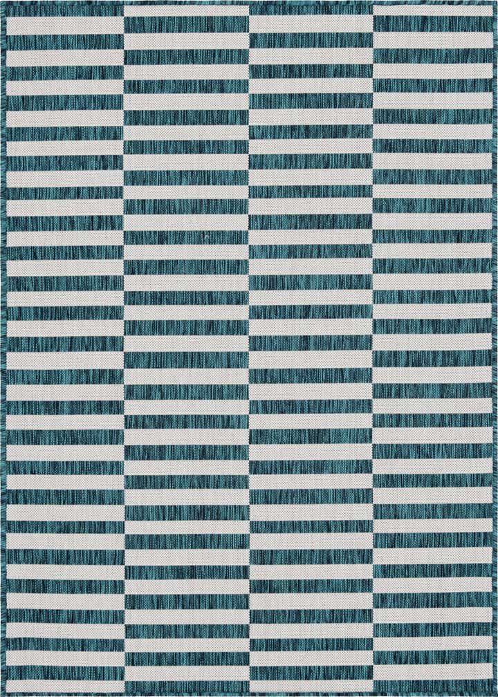 4' x 6' Easy-Clean Striped Indoor / Outdoor Rug