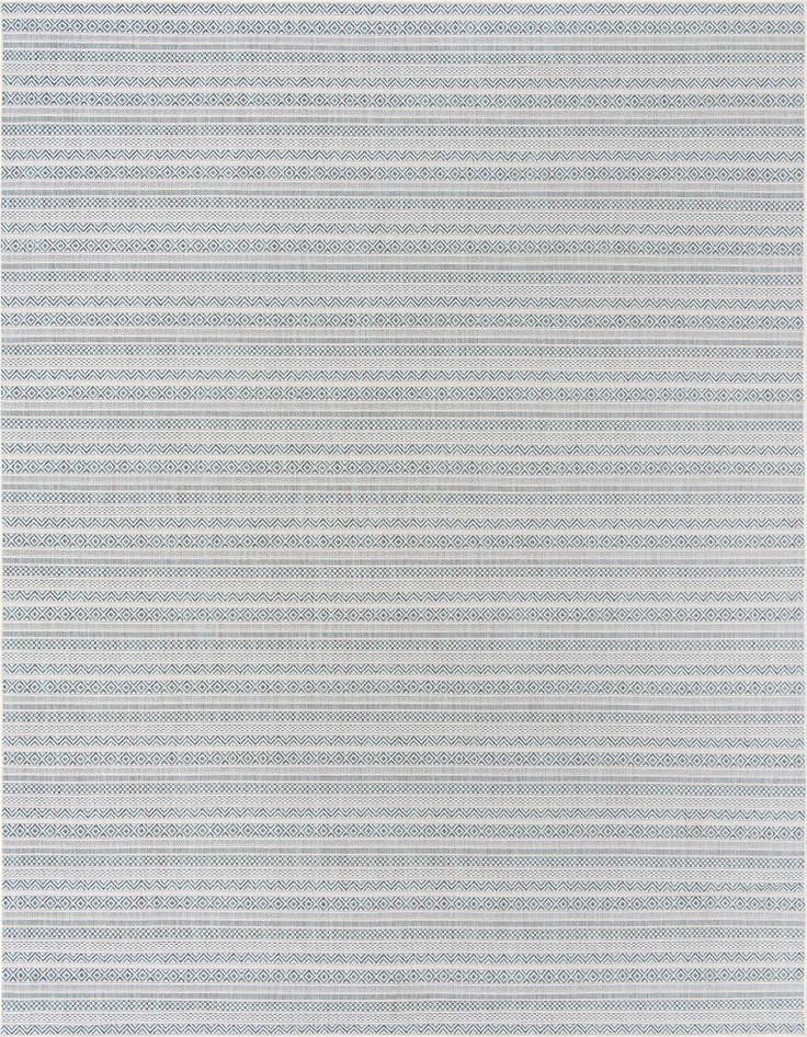 Detail image of 10' x 13' Easy-Clean Striped Indoor / Outdoor Rug