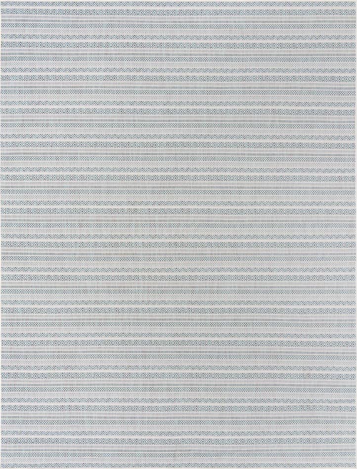 Detail image of 10' x 13' Easy-Clean Striped Indoor / Outdoor Rug