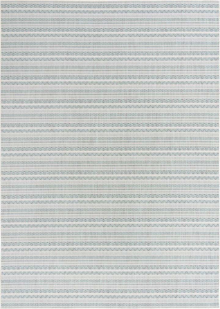 9' x 12' Easy-Clean Striped Indoor / Outdoor Rug