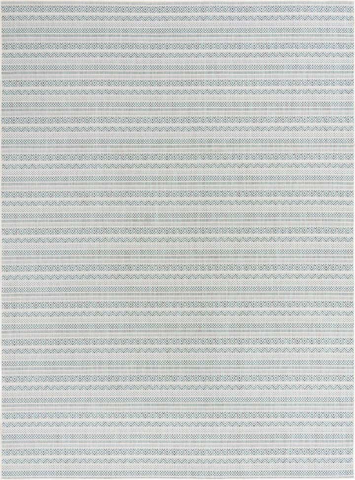 9' x 12' Easy-Clean Striped Indoor / Outdoor Rug
