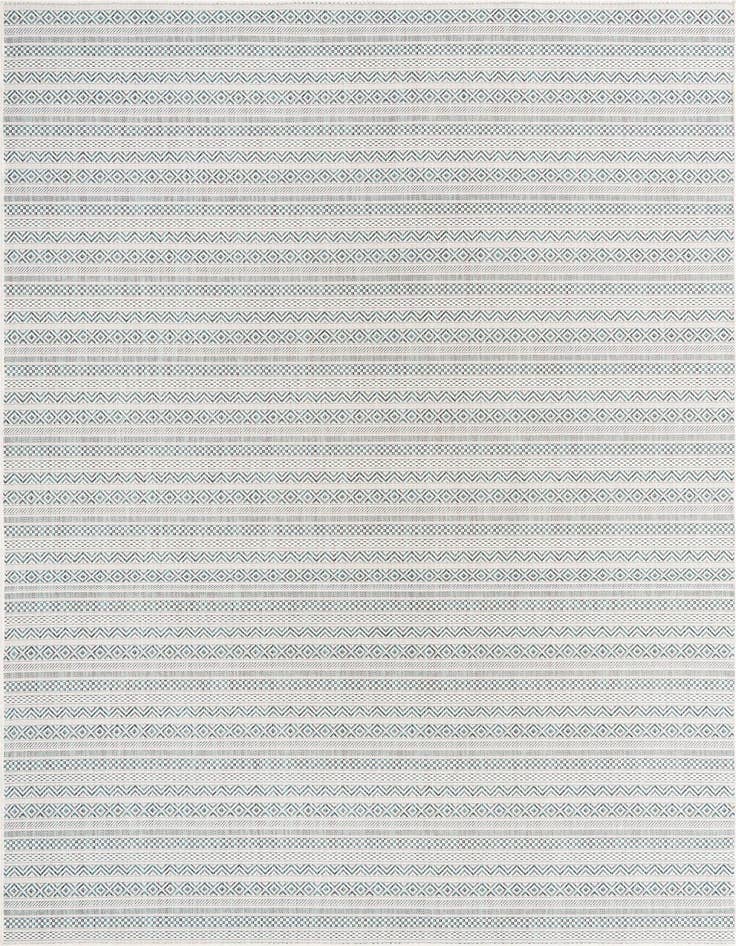Detail image of 7' 10 x 11' Easy-Clean Striped Indoor / Outdoor Rug
