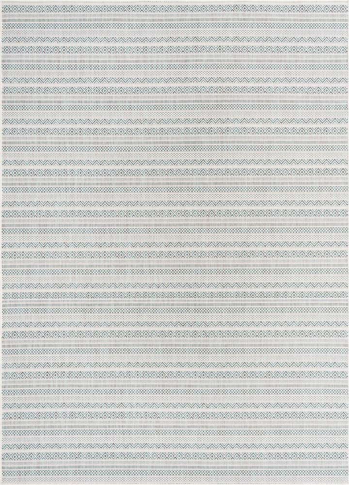7' 10 x 11' Easy-Clean Striped Indoor / Outdoor Rug