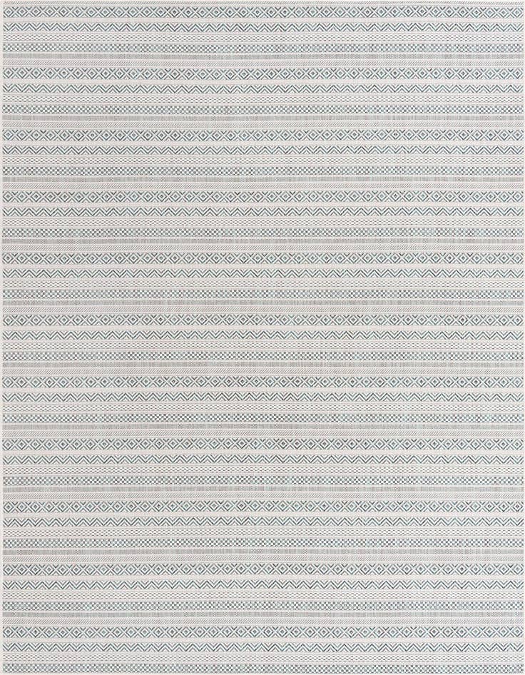 Detail image of 7' x 10' Easy-Clean Striped Indoor / Outdoor Rug