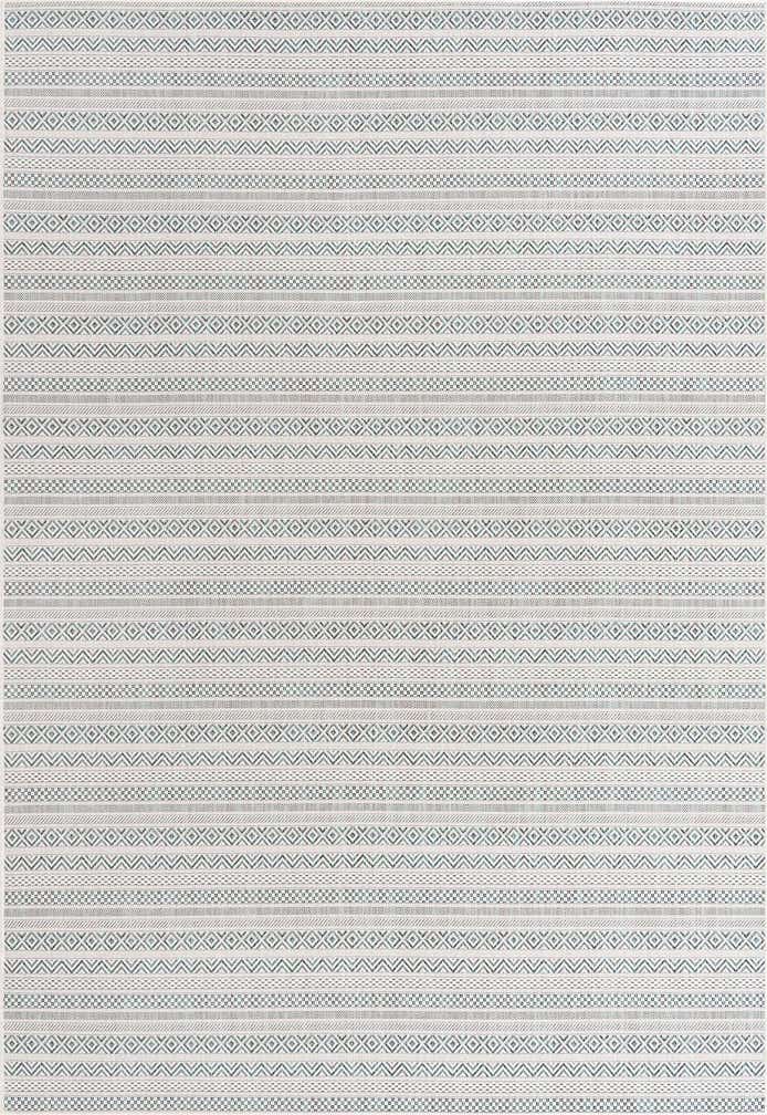 7' x 10' Easy-Clean Striped Indoor / Outdoor Rug