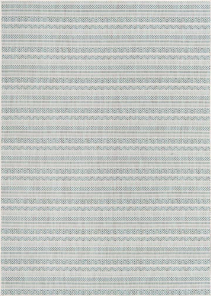 6' x 9' Easy-Clean Striped Indoor / Outdoor Rug