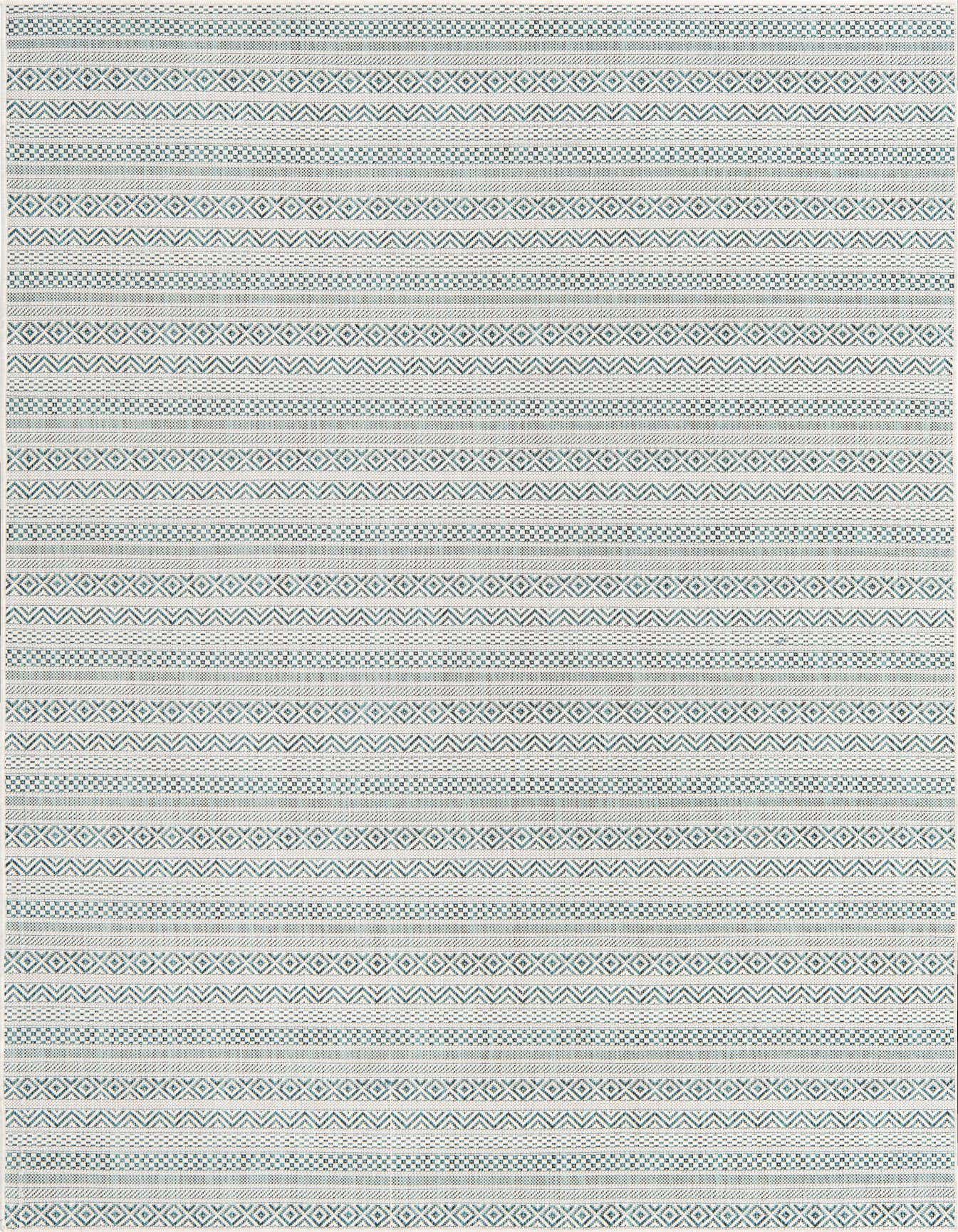 6' x 9' Easy-Clean Striped Indoor / Outdoor Rug