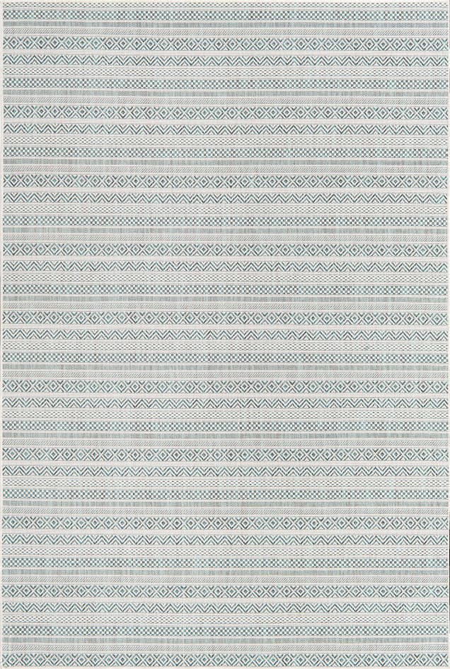 Detail image of 6' x 9' Easy-Clean Striped Indoor / Outdoor Rug