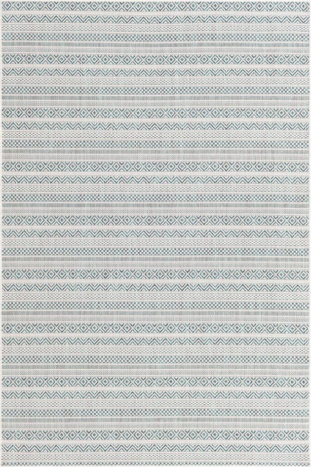 Detail image of 5' 3 x 8' Easy-Clean Striped Indoor / Outdoor Rug