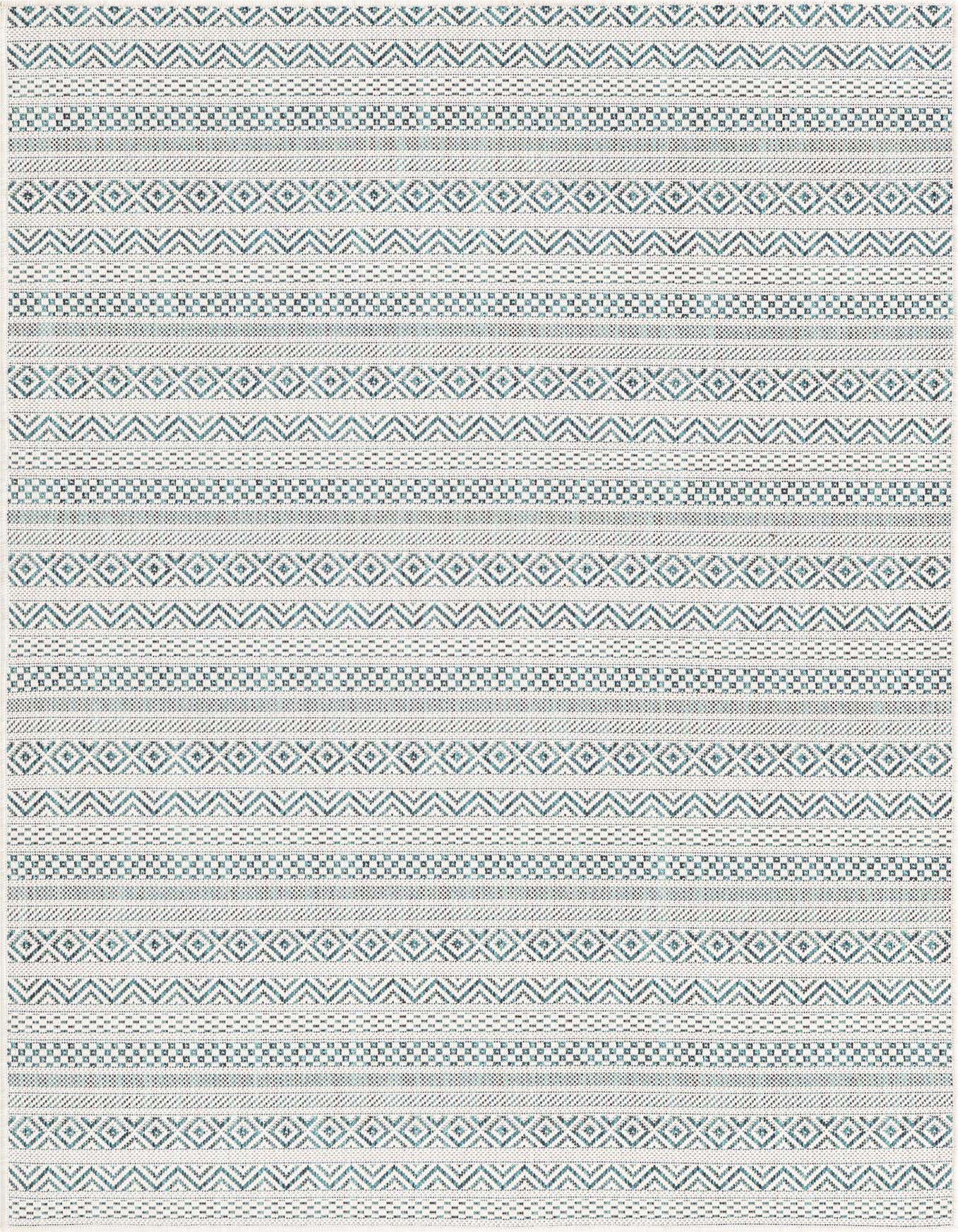 4' x 6' Easy-Clean Striped Indoor / Outdoor Rug
