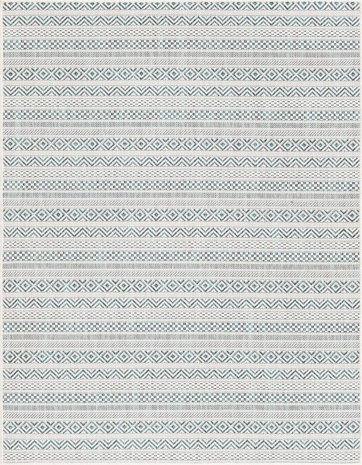 Detail image of 4' x 6' Easy-Clean Striped Indoor / Outdoor Rug